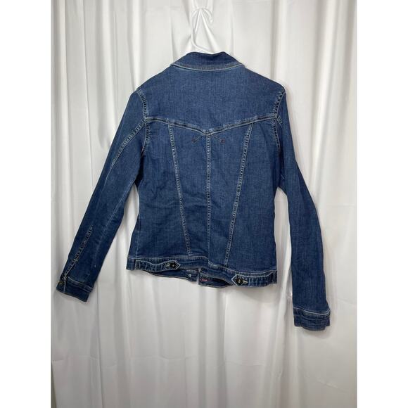 Wrangler Authentics denim jacket blue jean wome's medium dark wash western - Picture 6 of 14